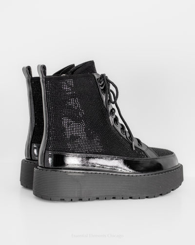 Azura Livewire Combat Boots, Black