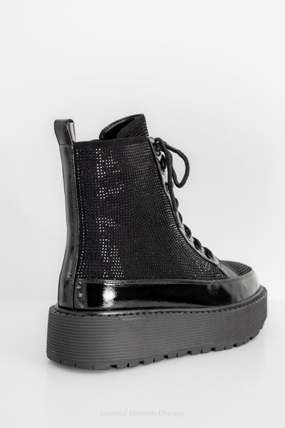 Azura Livewire Combat Boots, Black