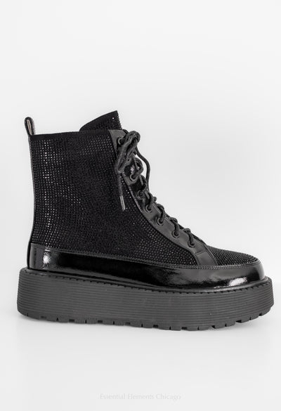Azura Livewire Combat Boots, Black