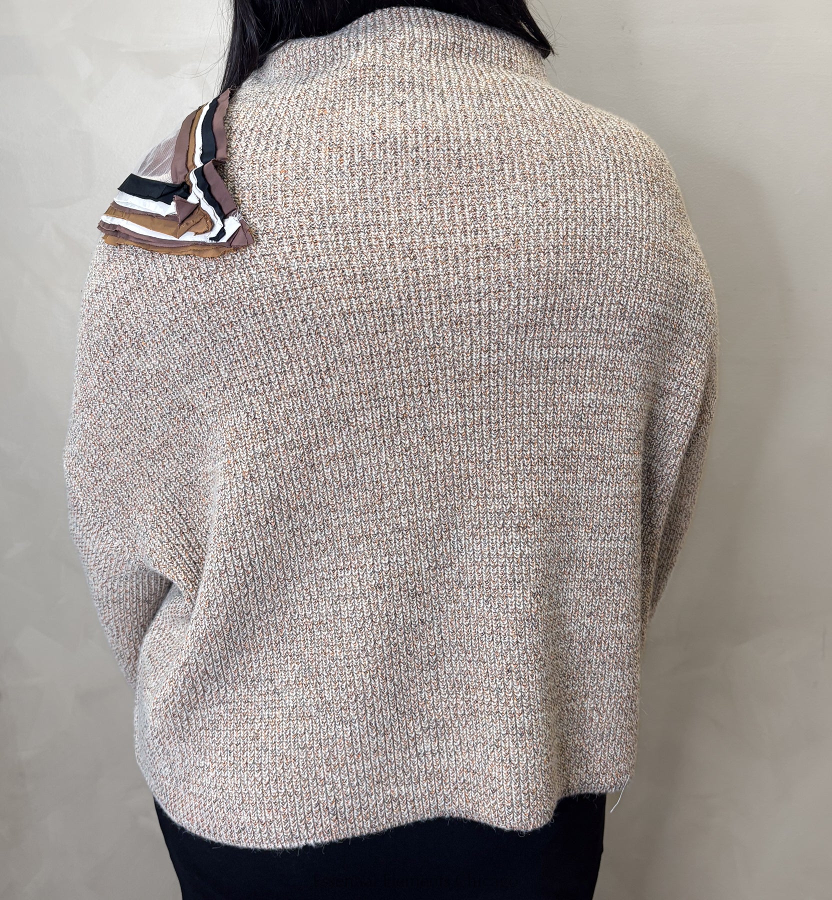 Bize Mesh Shoulder Sweater