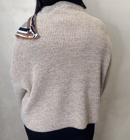 Bize Mesh Shoulder Sweater