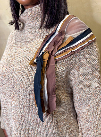 Bize Mesh Shoulder Sweater