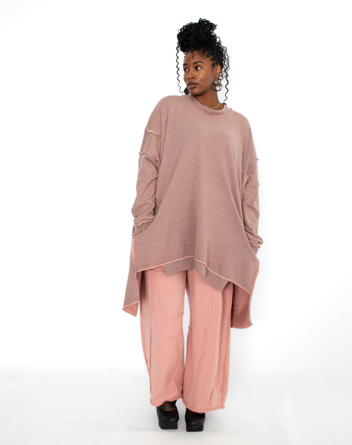 Bodil Curved Pant, Rose