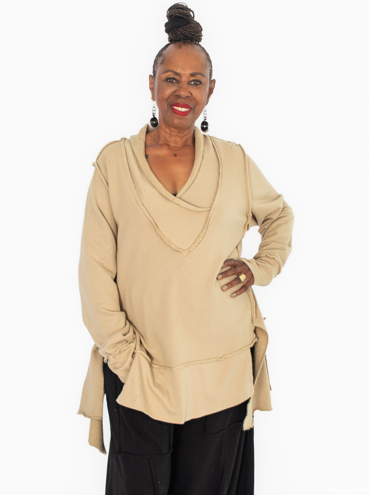 Bodil V-Neck Top, Oat