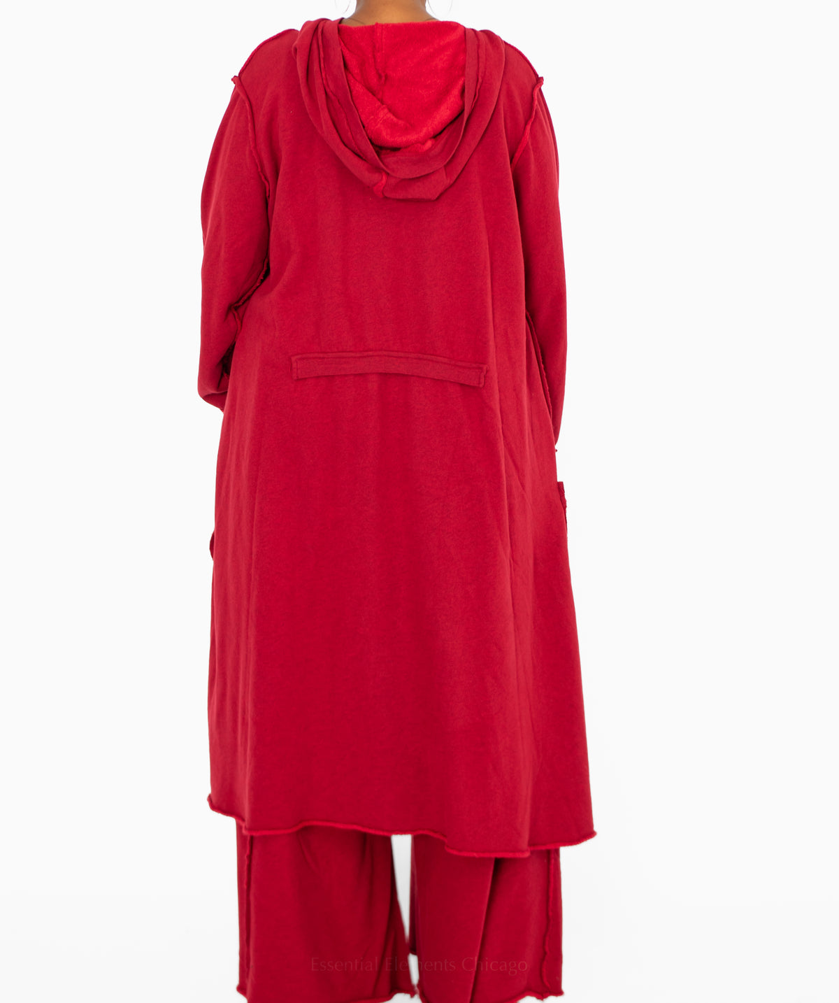 Bodil Hooded Pocket Top, Scarlet - Essential Elements Chicago