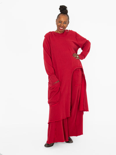 Bodil Hooded Pocket Top, Scarlet - Essential Elements Chicago