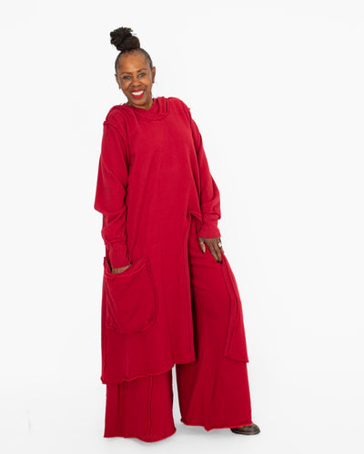 Bodil Hooded Pocket Top, Scarlet - Essential Elements Chicago