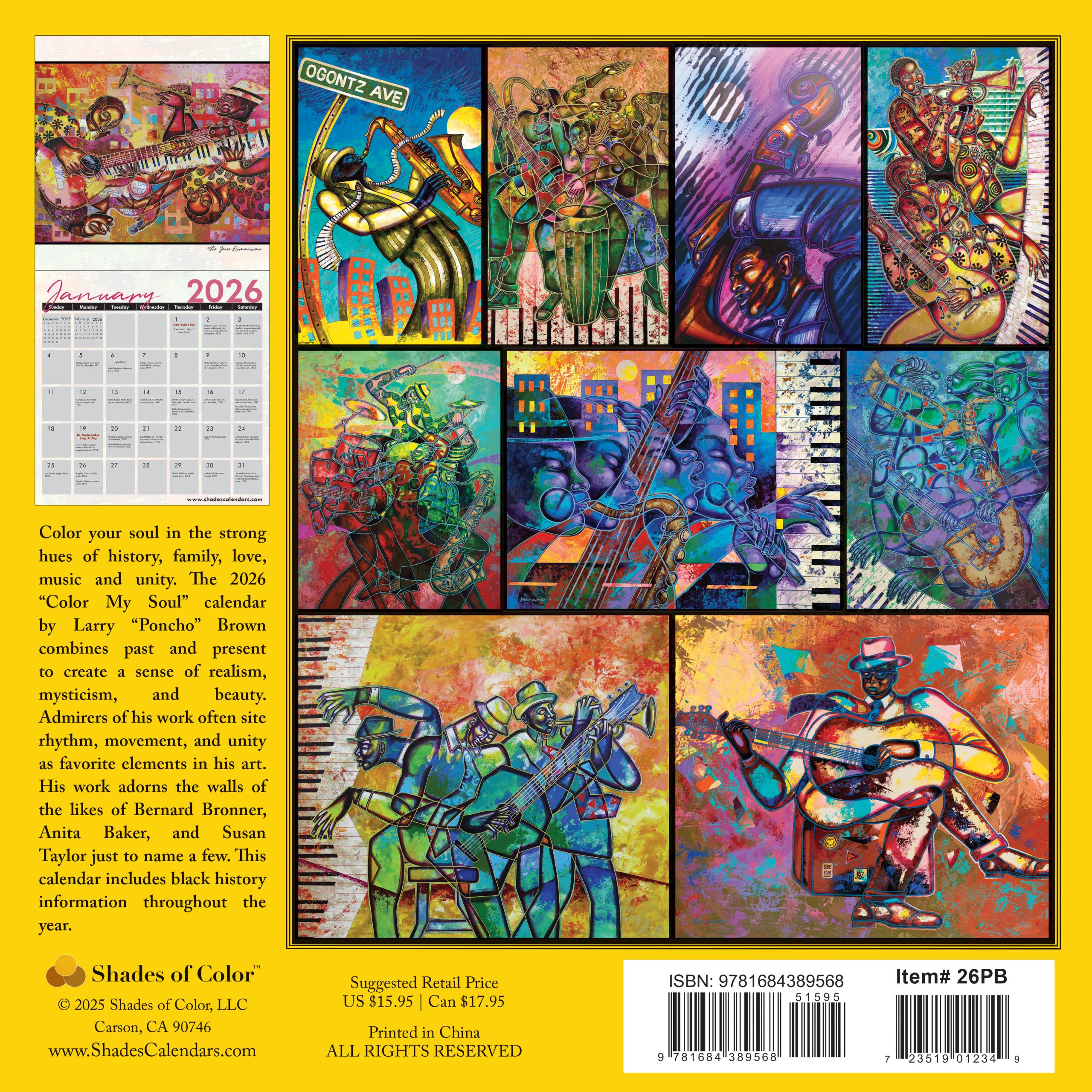 Shades of Color 2026 Wall Calendar