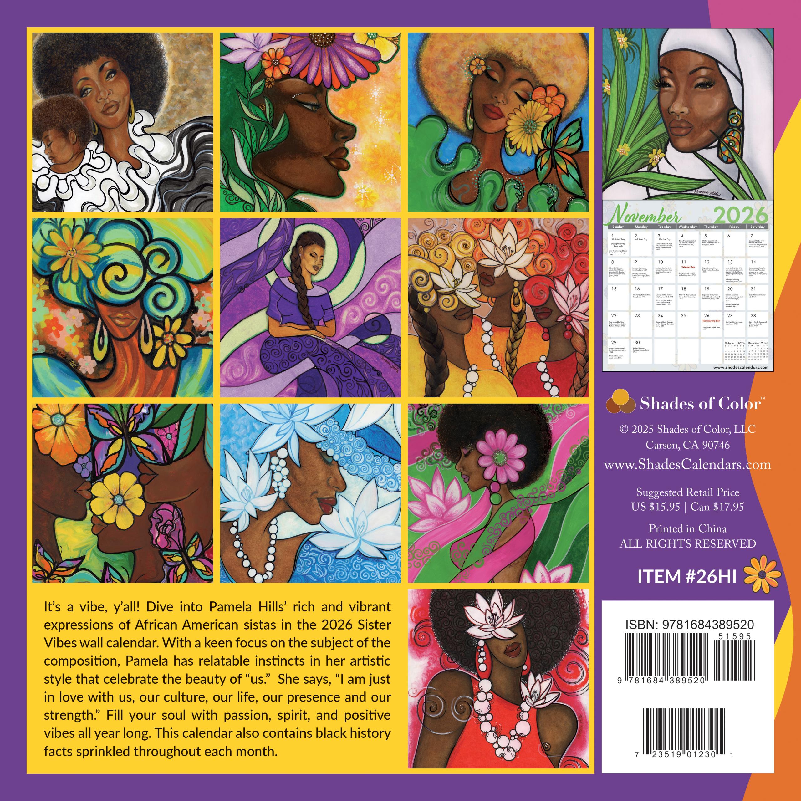 Shades of Color 2026 Wall Calendar