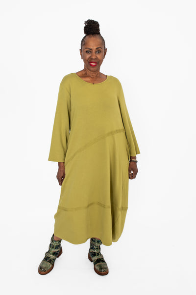 Cotton Lani ST718 Lantern Midi Dress - Essential Elements Chicago