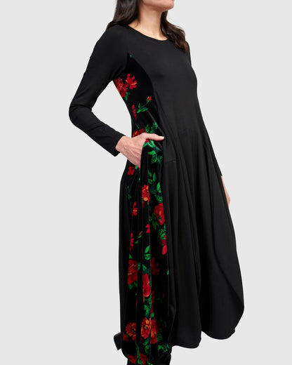 Alembika Cocoon Crew Dress, Roses