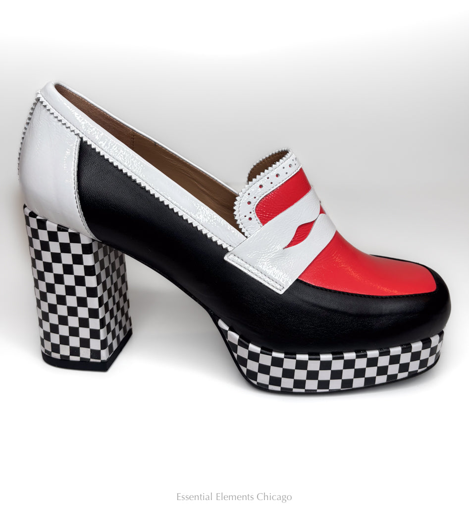 Fly London Checkerboard Heel