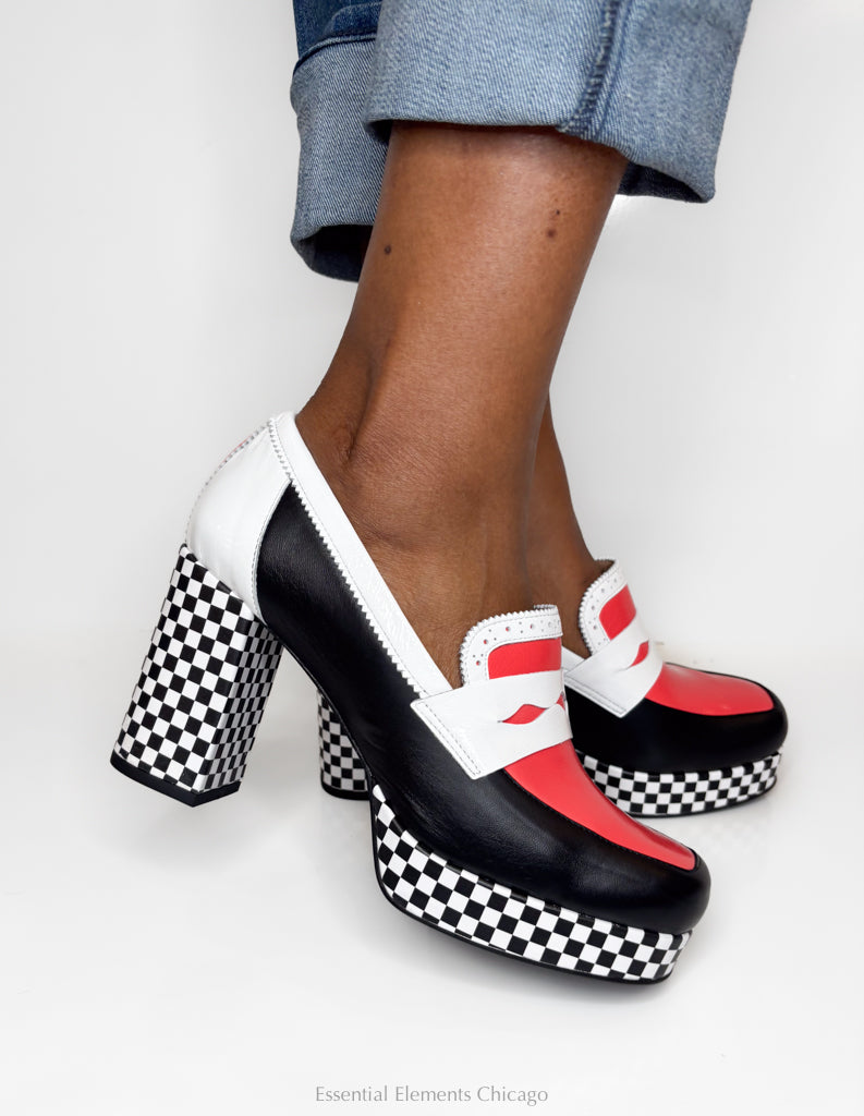 Fly London Checkerboard Heel