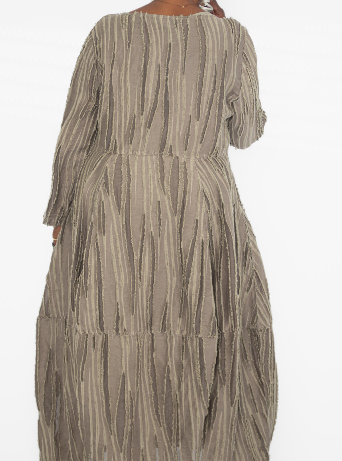 Grizas Fray Weave Dress, Stone - Essential Elements Chicago