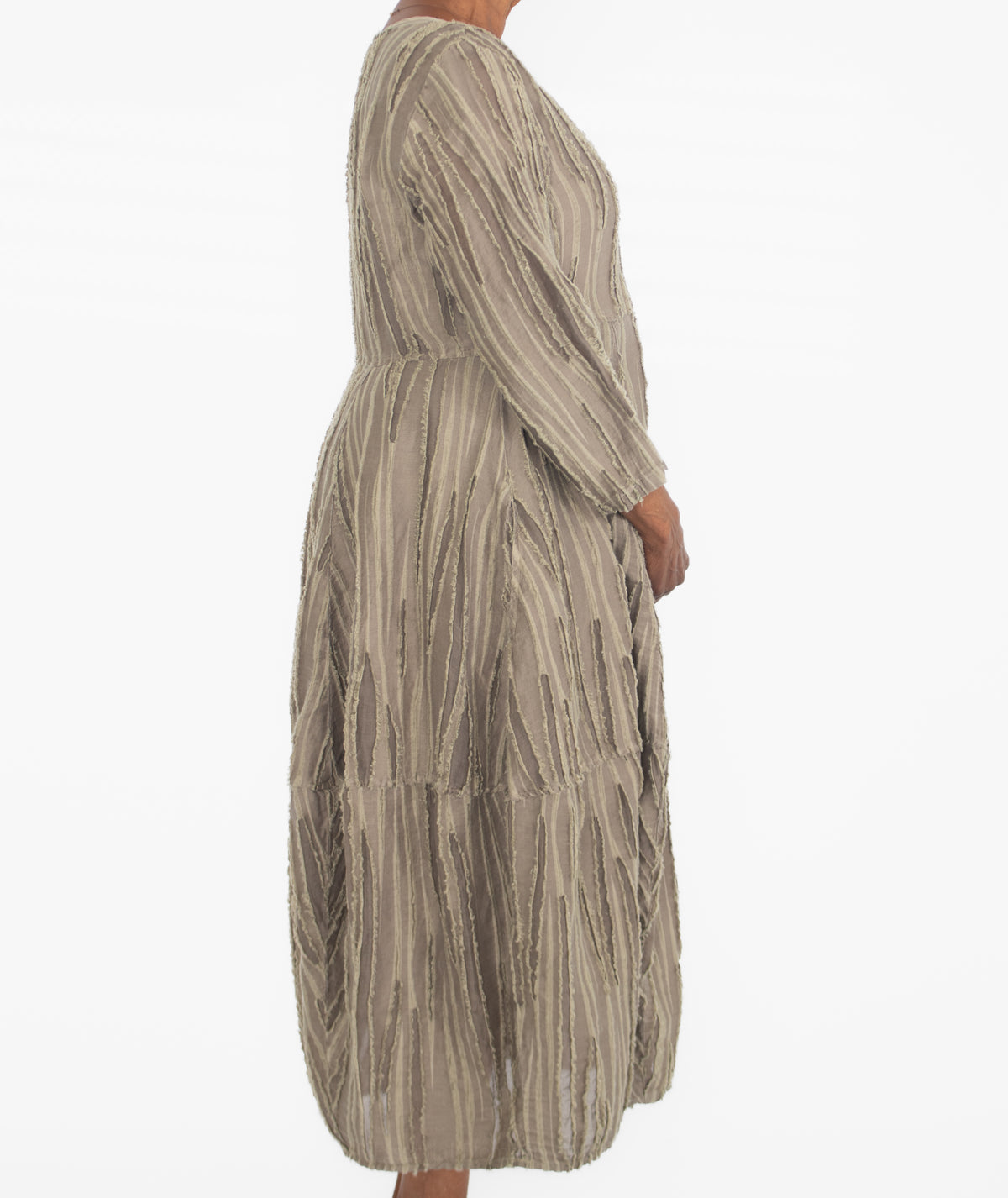 Grizas Fray Weave Dress, Stone - Essential Elements Chicago