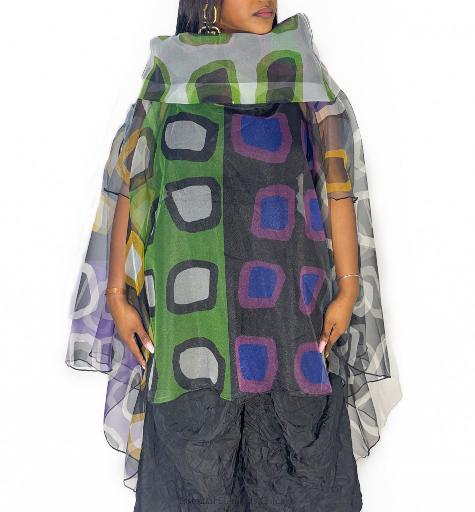 Heydari Sheer Abstract Tunic - Essential Elements Chicago