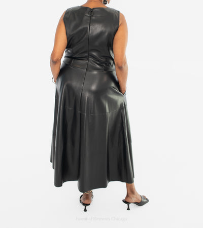 IC Collection Faux Leather Dress