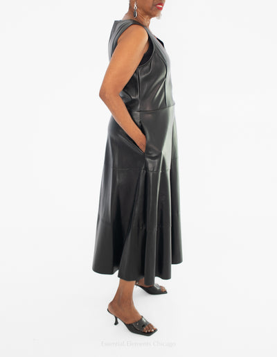 IC Collection Faux Leather Dress