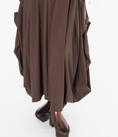 IC Collection Draped Dress, Brown