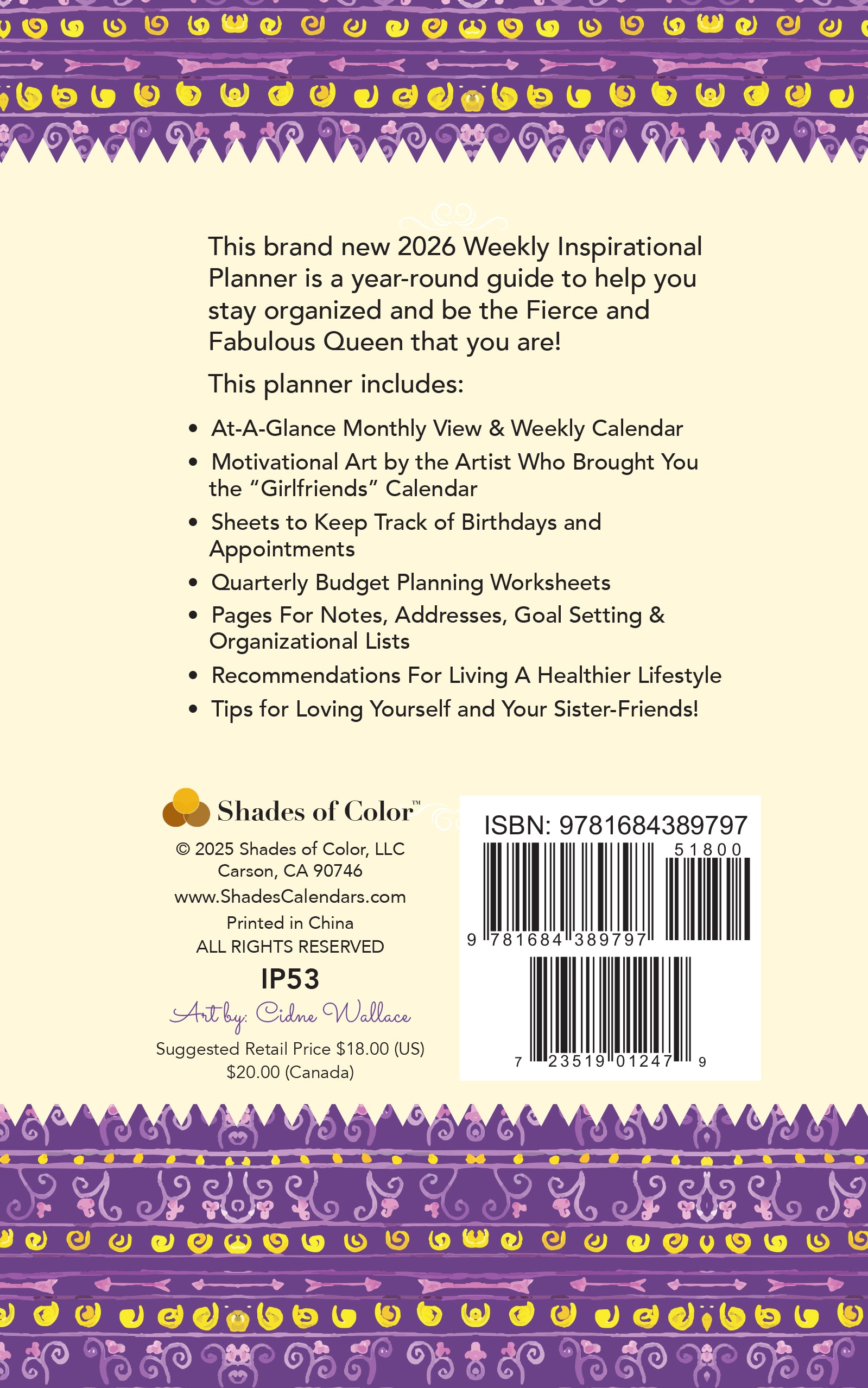 Shades of Color 2026 Inspirational Planner - by Cidne Wallace