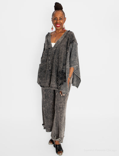 J Her Fade to Floral Set, Ash Black