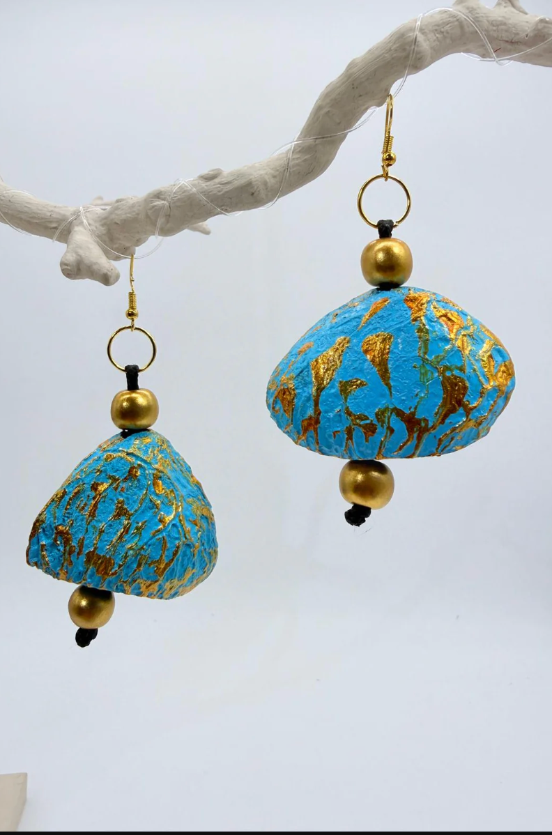 Jianhui Bells Earrings | Turquoise-Gold