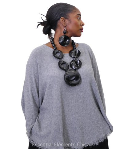 Jianhui Big Bamboo Earrings , Black - Essential Elements Chicago