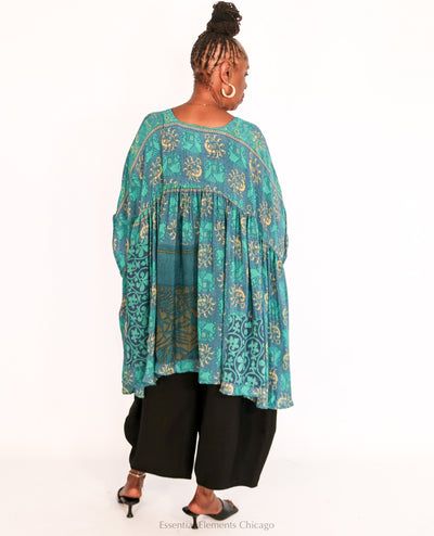 Kantha Bae Sari Gold Dust Crop Top