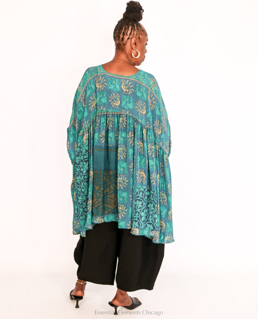 Kantha Bae Sari Gold Dust Crop Top