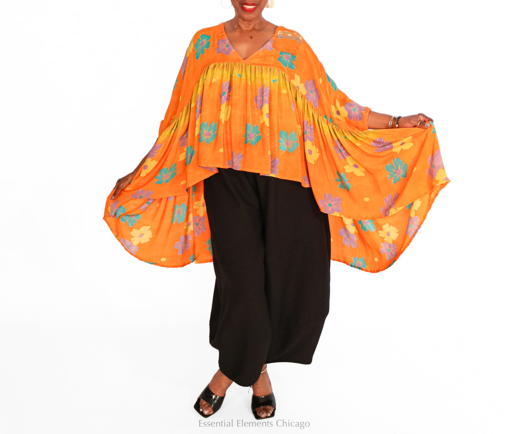 Kantha Bae Sari Gold Dust Crop Top