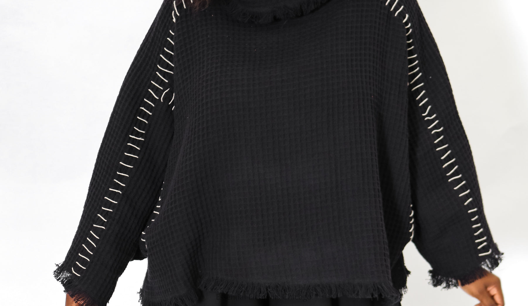 Kedem Sasson Fray Sweater, Black - Essential Elements Chicago