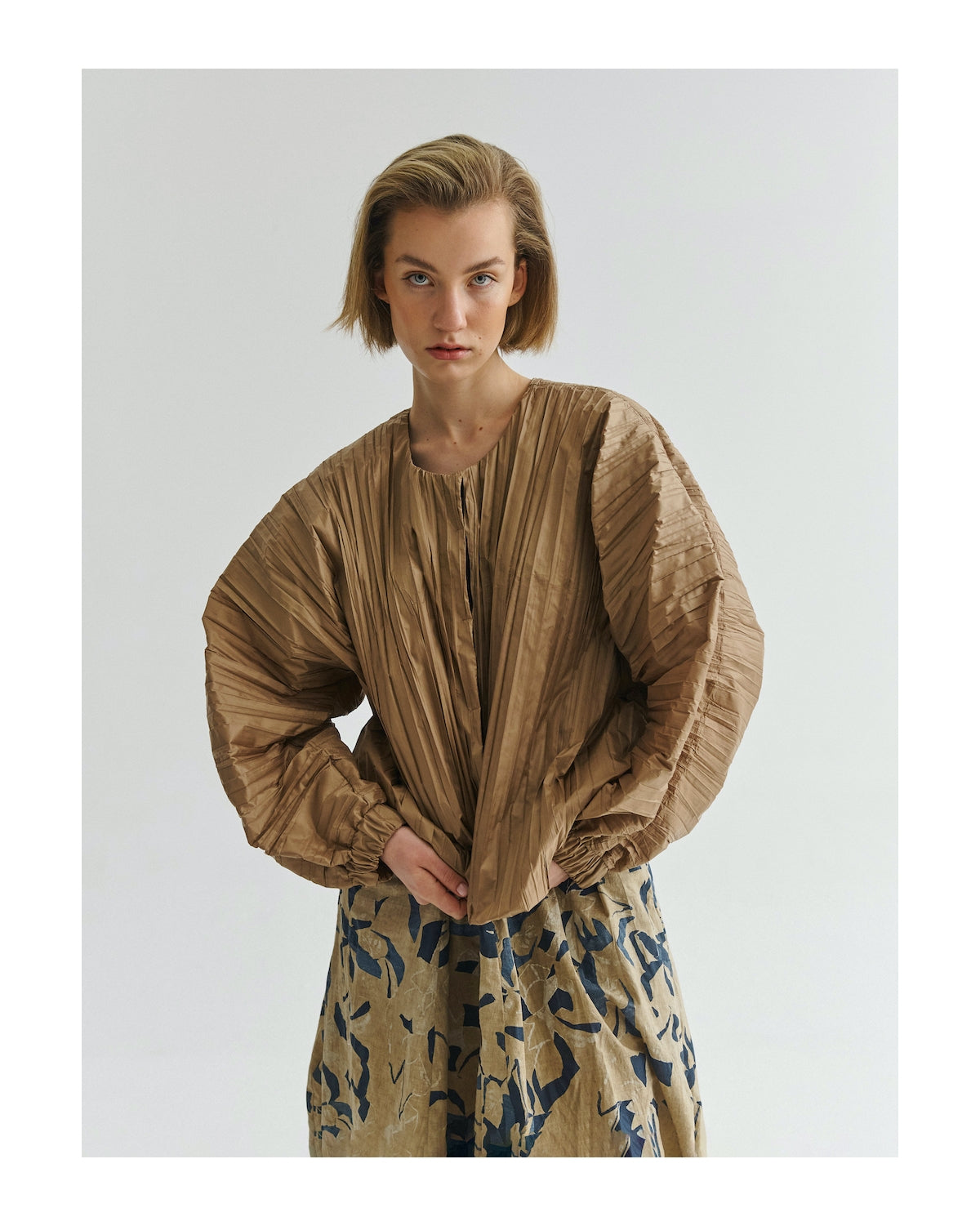 Kedziorek Pleated Jacket, Beige