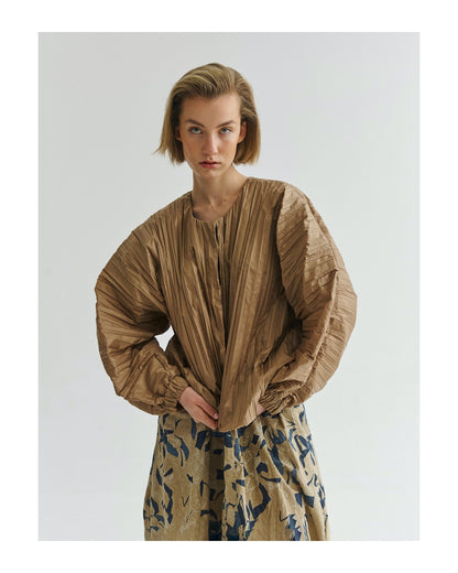 Kedziorek Pleated Jacket, Beige