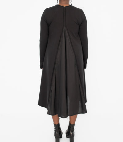 Kedziorek Cotton V-neck Dress, Black - Essential Elements Chicago