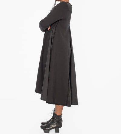 Kedziorek Cotton V-neck Dress, Black - Essential Elements Chicago