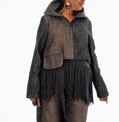 Kedziorek Color Block Crop Jacket