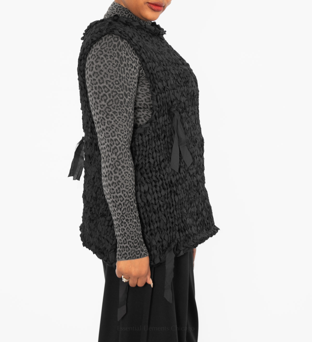 Kedziorek Handwoven Knit Vest, Black