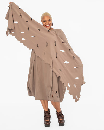 Kedziorek Laser Cut Scarf, Taupe