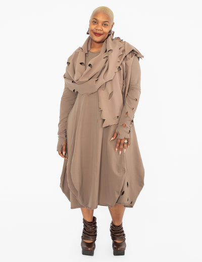 Kedziorek Laser Cut Scarf, Taupe