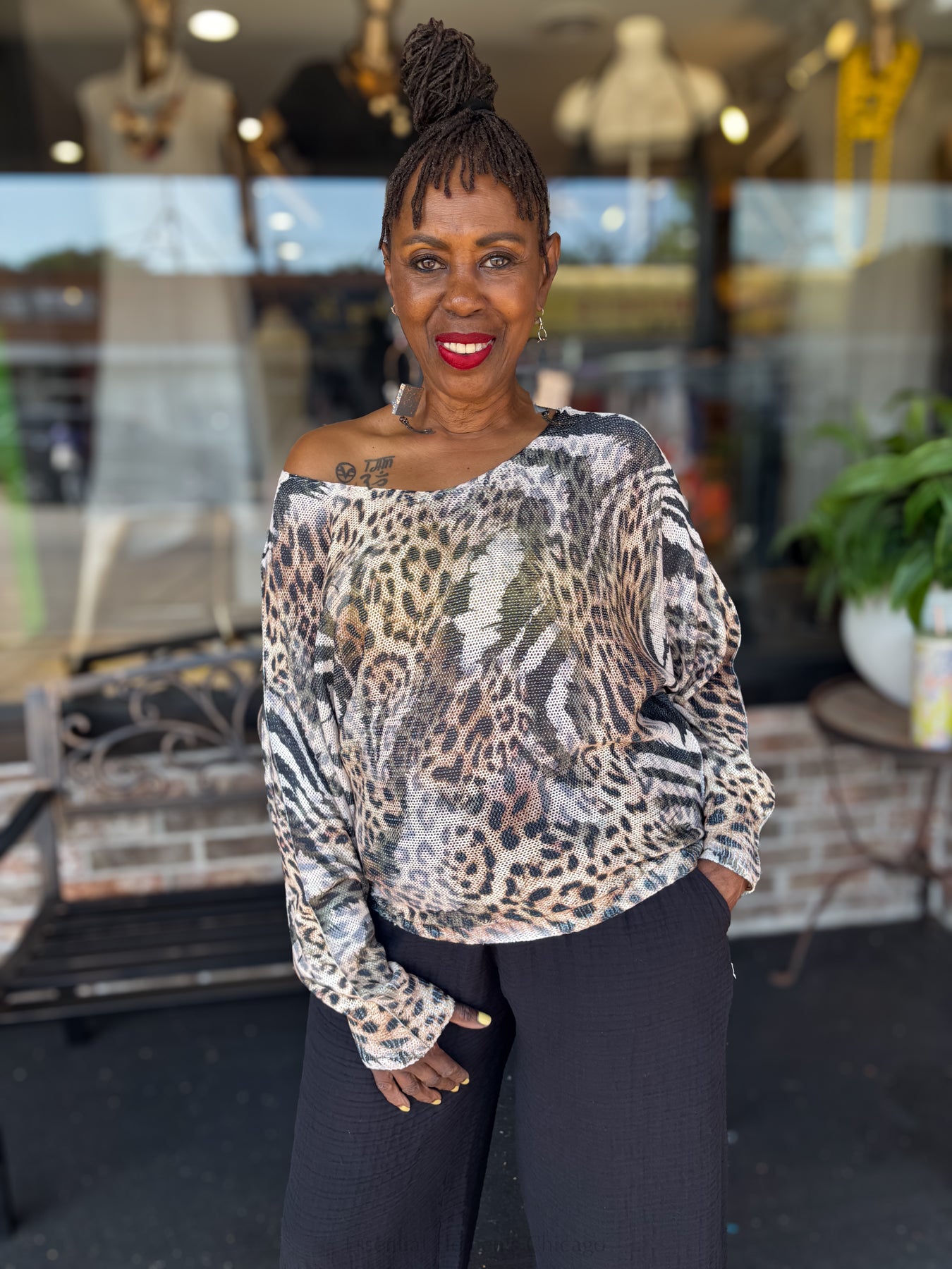 Aria Animal Print Sweater