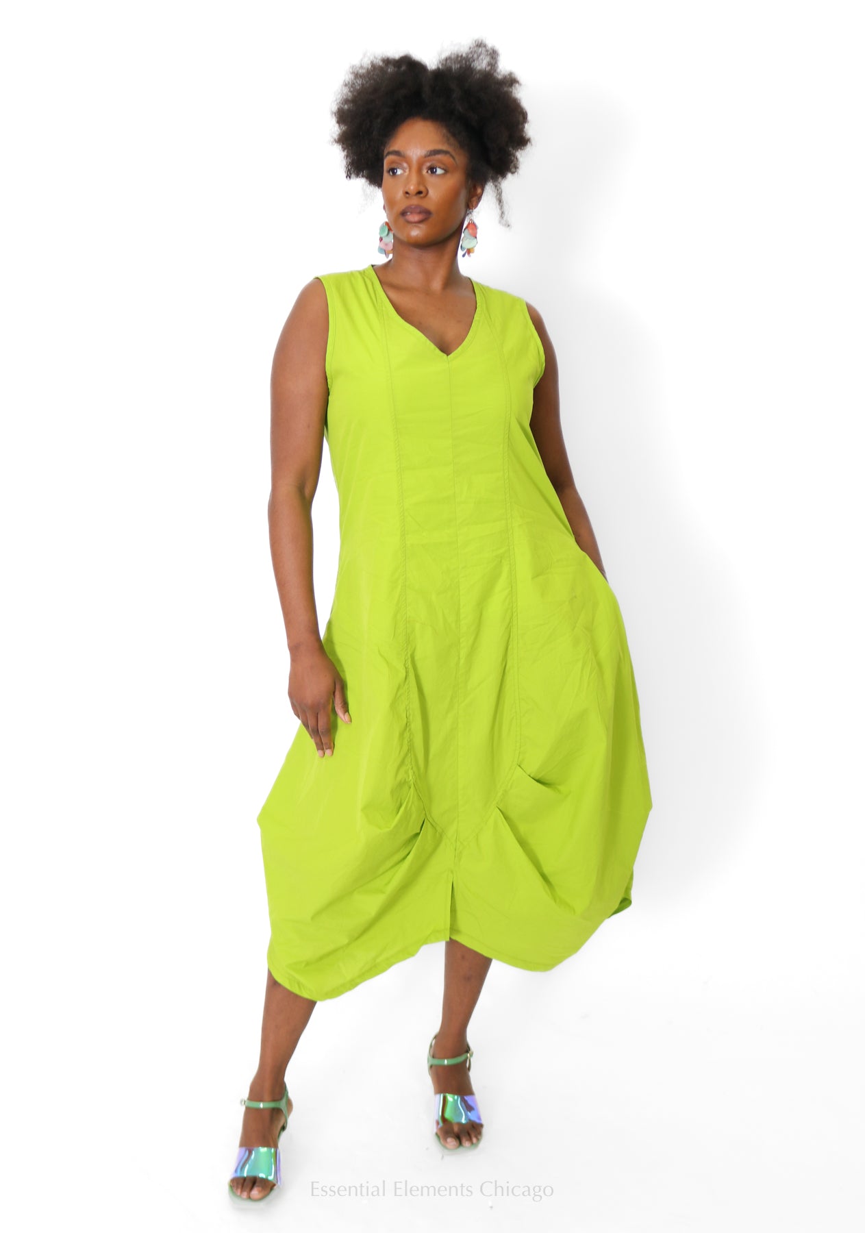 Luukaa Lumina Dress, Pistachio - Essential Elements Chicago