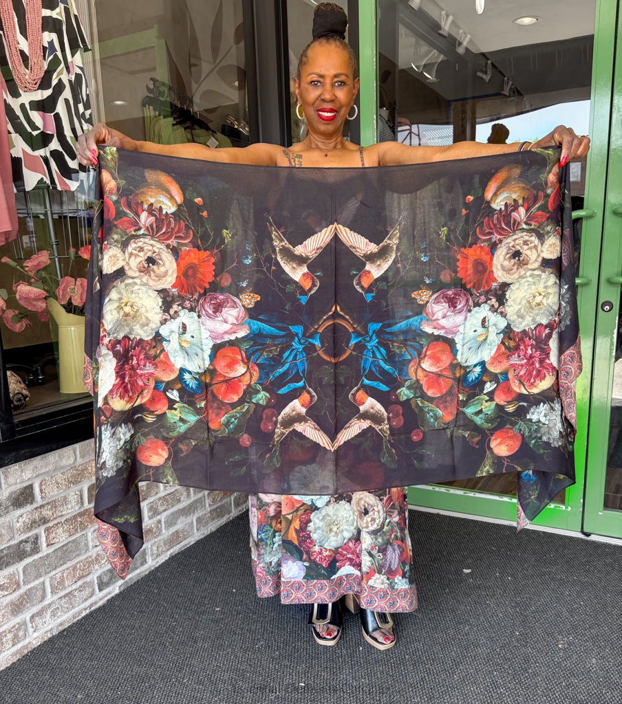 Flight of Fancy Floral Scarf