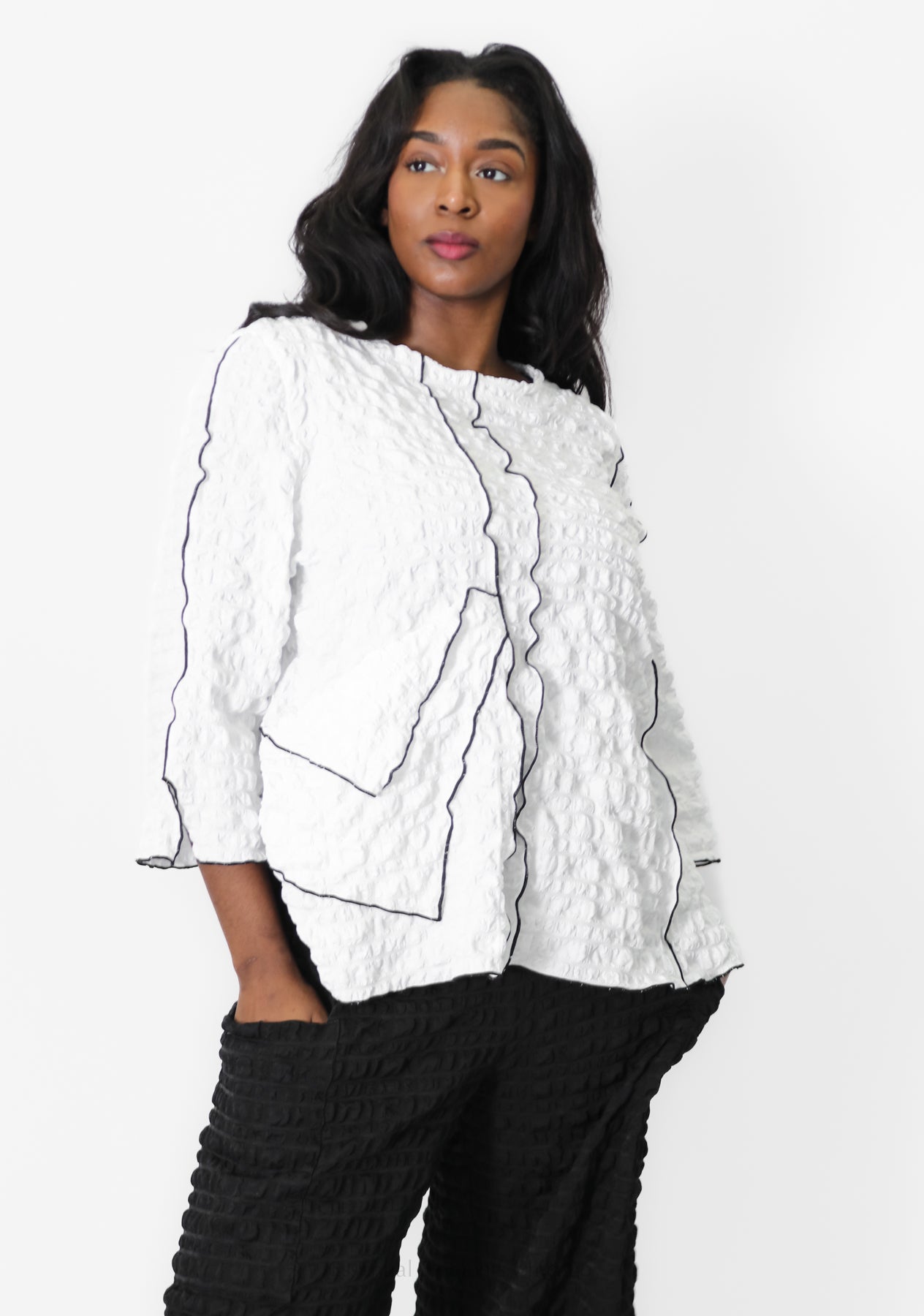 Moonlight Textured Pucker Top