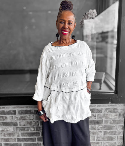 Moonlight Big Popcorn Tunic, White