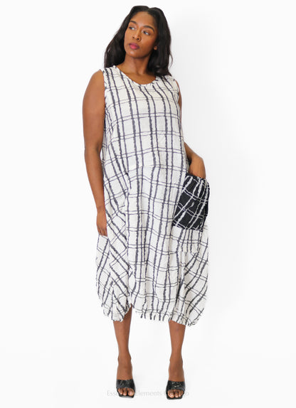 Moonlight Sleeveless Grid Dress - Essential Elements Chicago