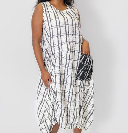 Moonlight Sleeveless Grid Dress - Essential Elements Chicago