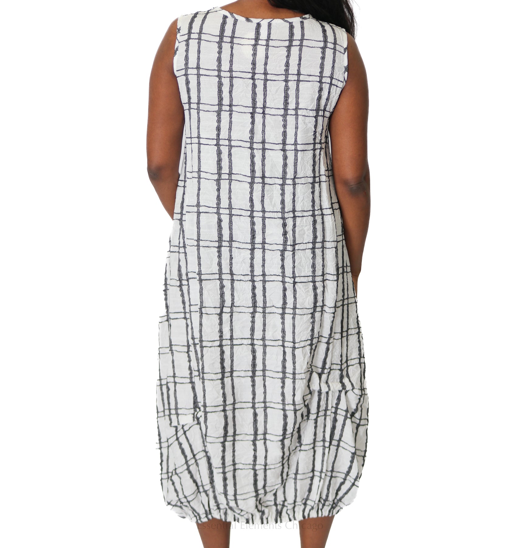 Moonlight Sleeveless Grid Dress