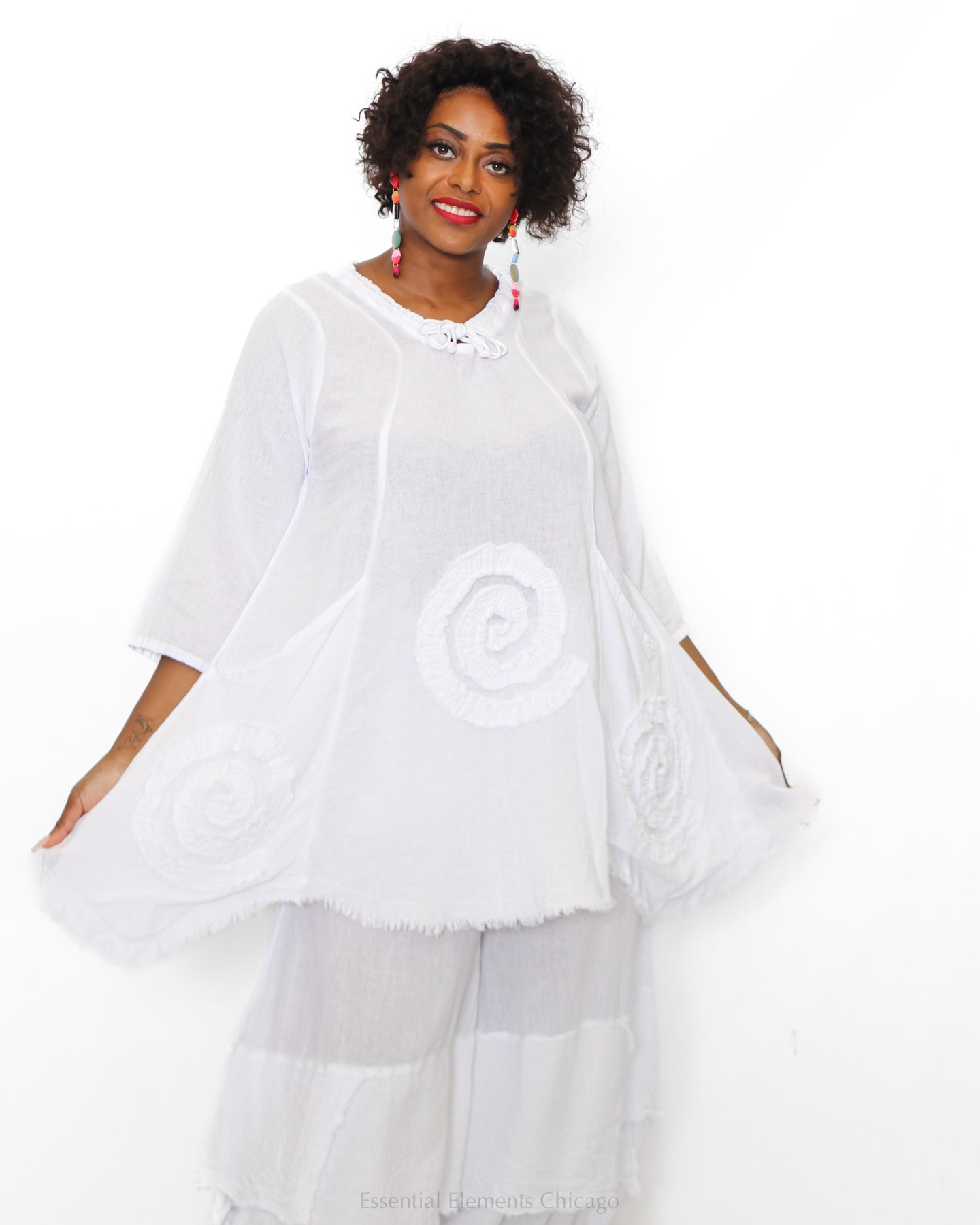 Oh My Gauze Circle Top, Snow - Essential Elements Chicago