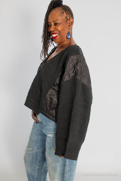 POL Texture Talk Pullover, Black