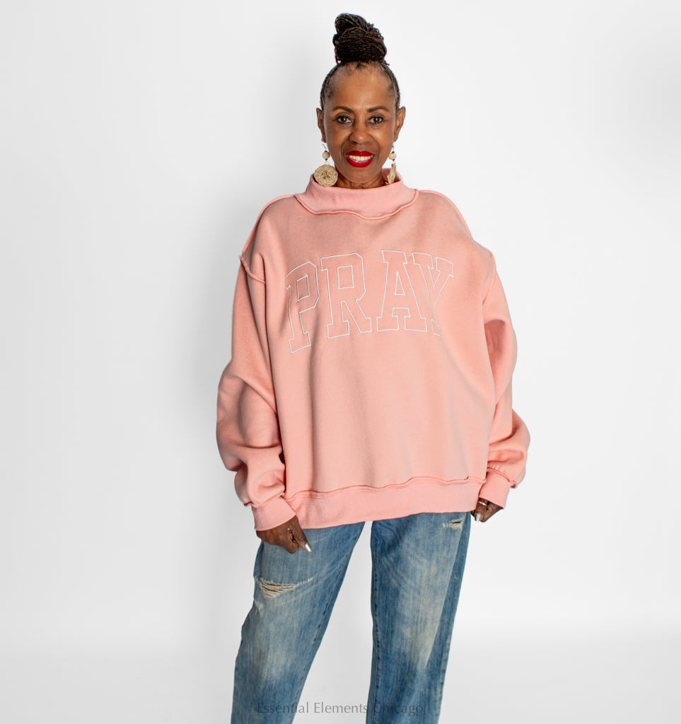 PRAY Sweatshirt, Pinkw